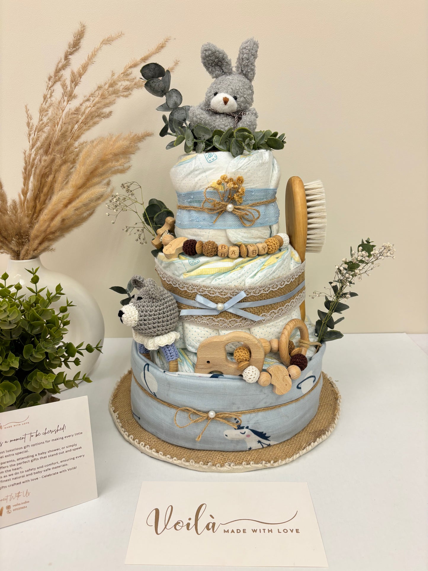 Bundle of Blue Diaper Cake