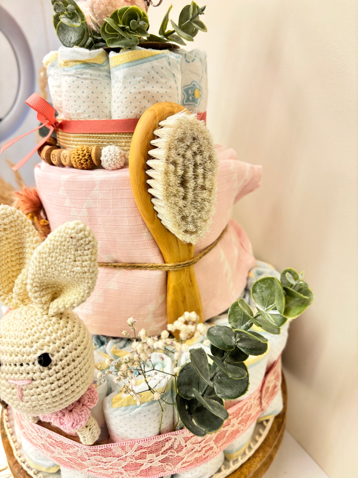 Pink Bloom Diaper Cake