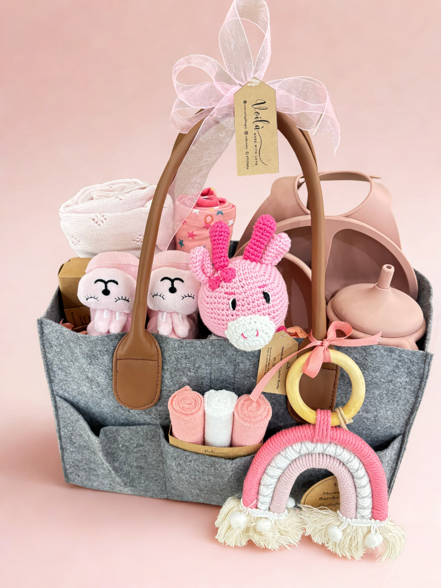 Blush Newborn Caddy Hamper