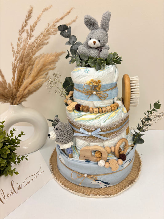 Bundle of Blue Diaper Cake