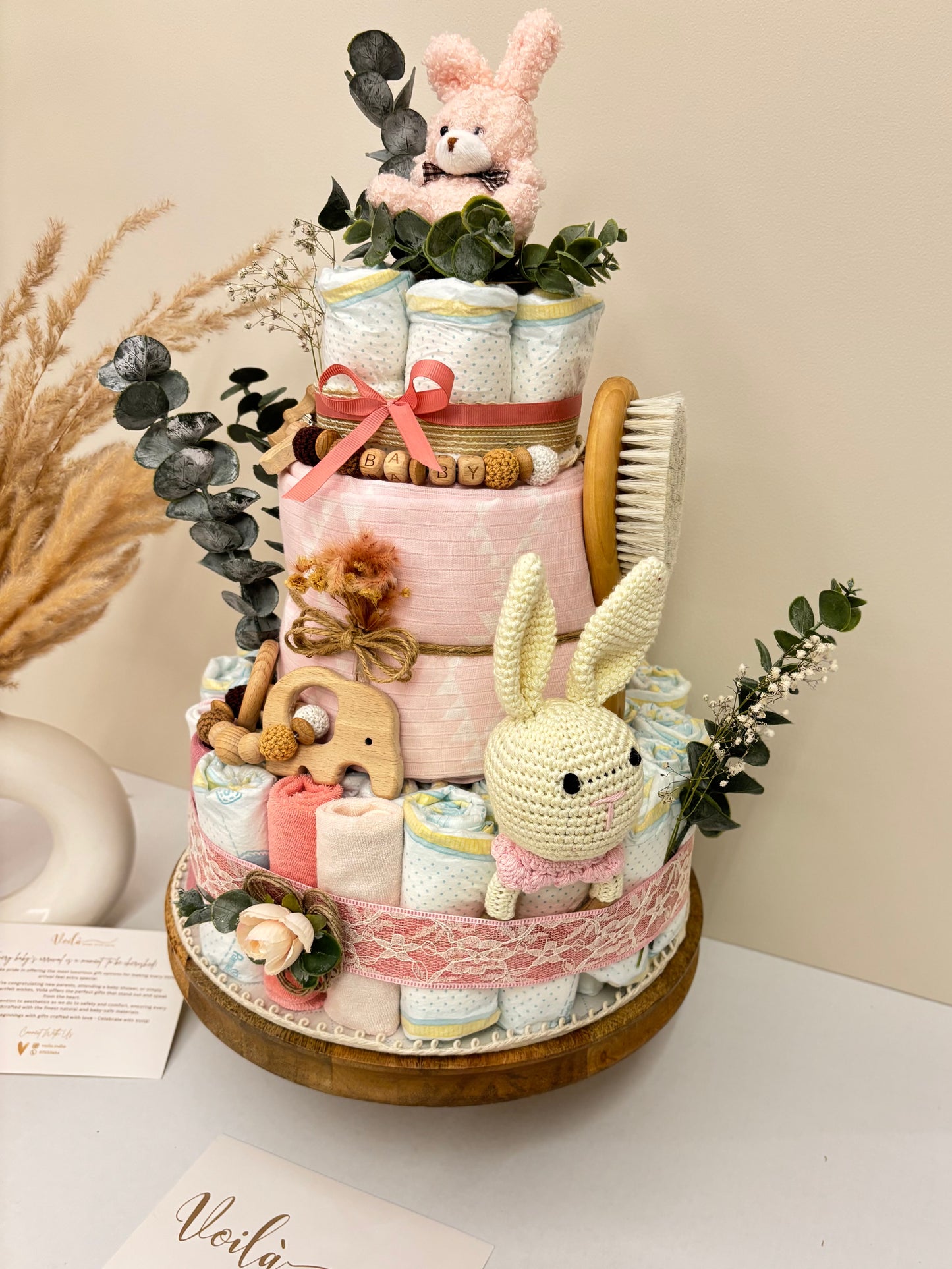 Pink Bloom Diaper Cake
