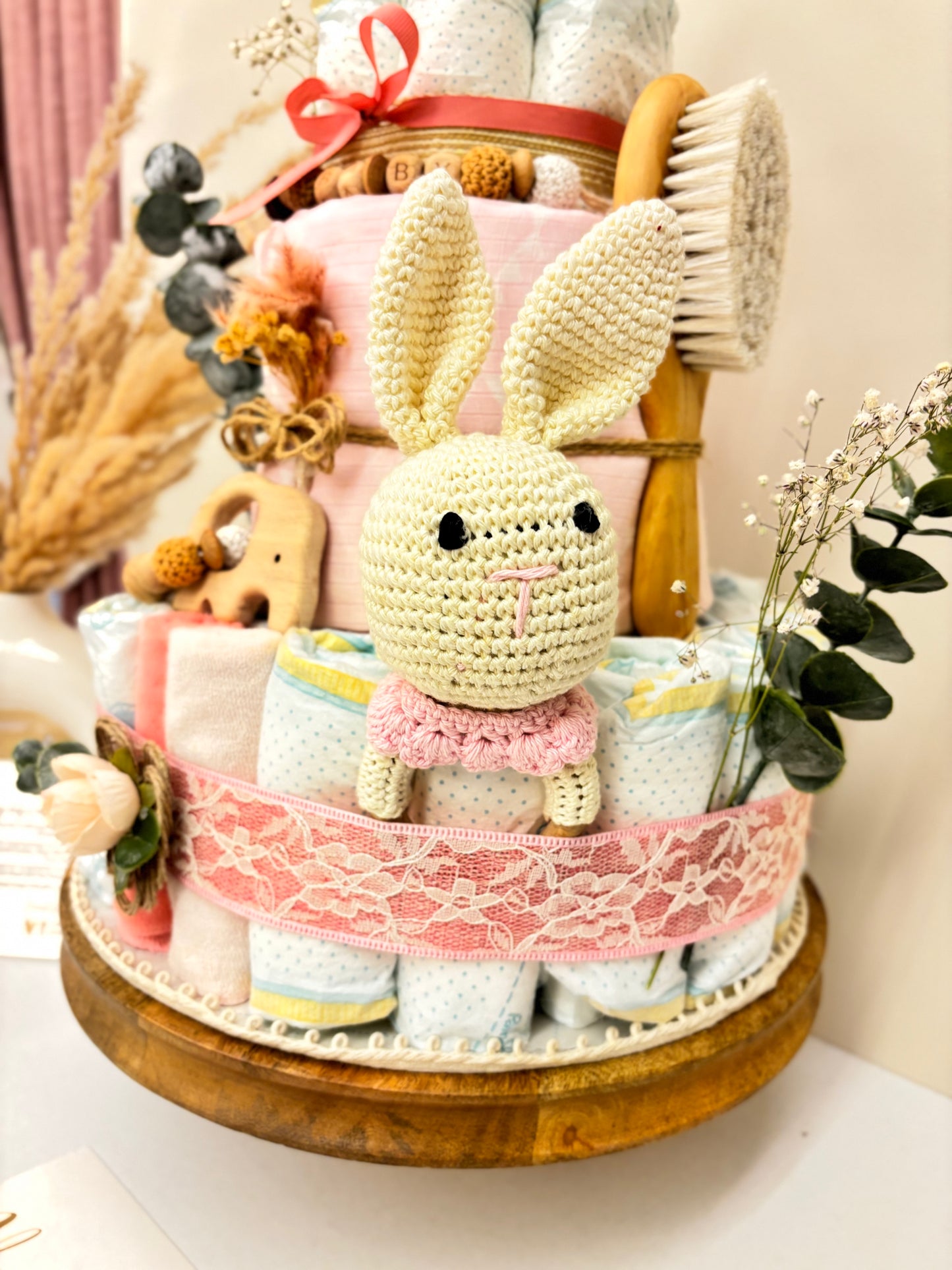 Pink Bloom Diaper Cake