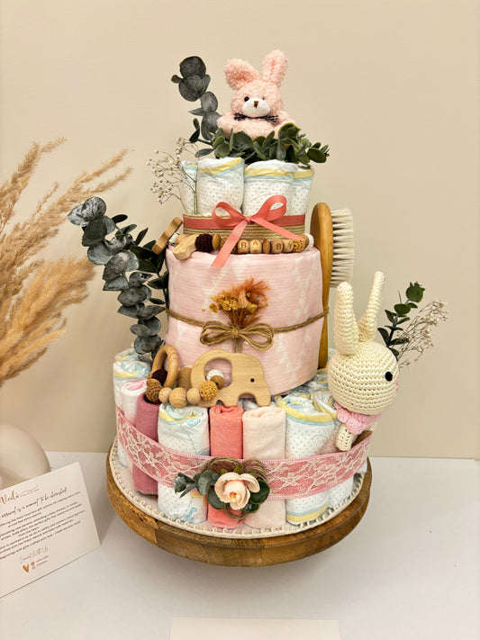 Pink Bloom Diaper Cake